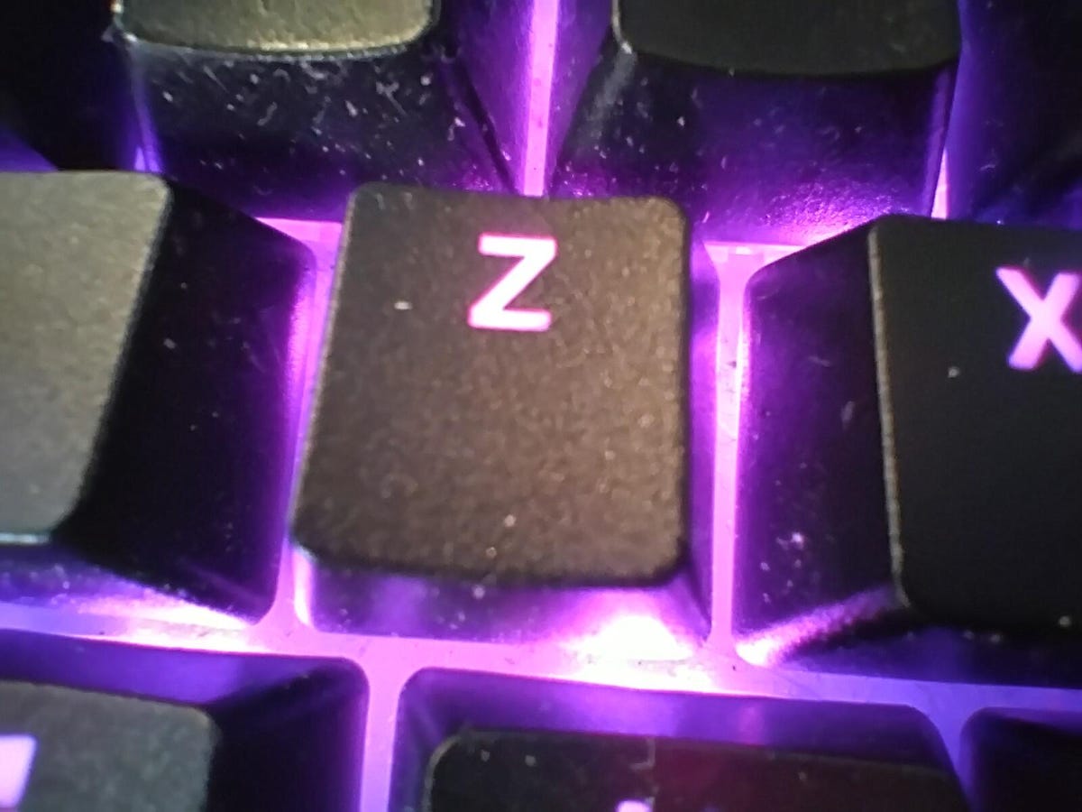 The Z key on a backlit keyboard