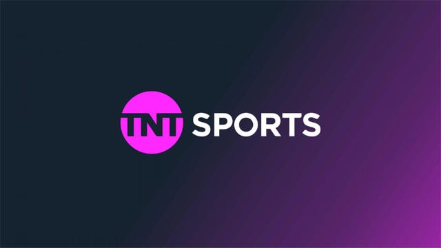 O logotipo da emissora de TV britânica TNT Sports.