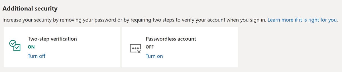 Enable Microsoft passwordless login