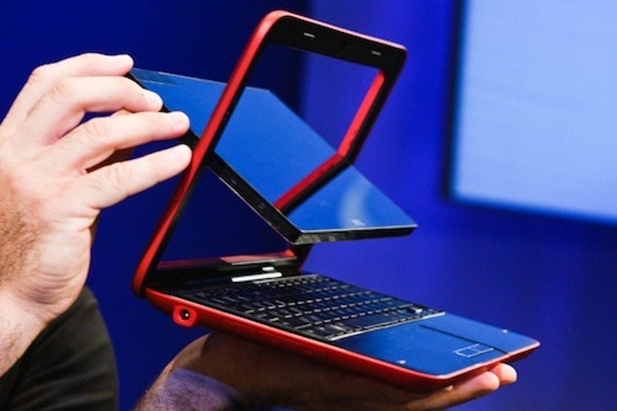 Dell's Inspiron Duo tablet-Netbook hybrid uses a dual-core Atom processor.