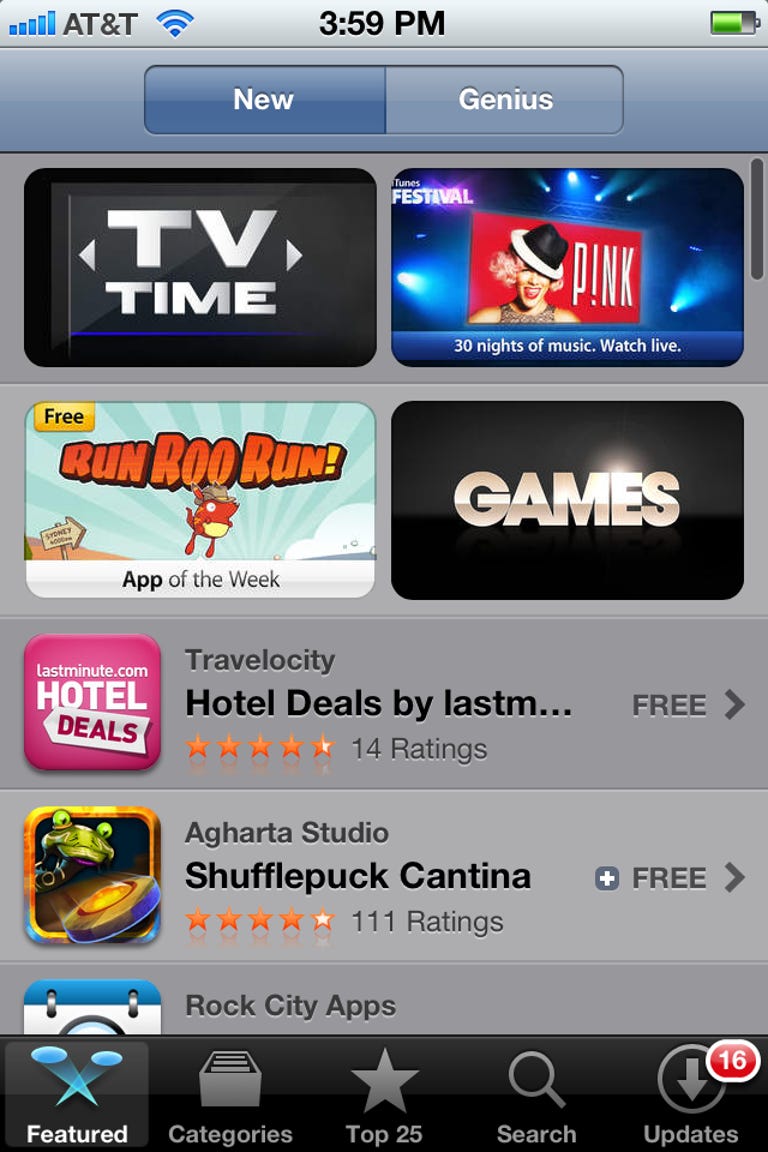 The TV Time section of the App Store doesn't include YouTube.
