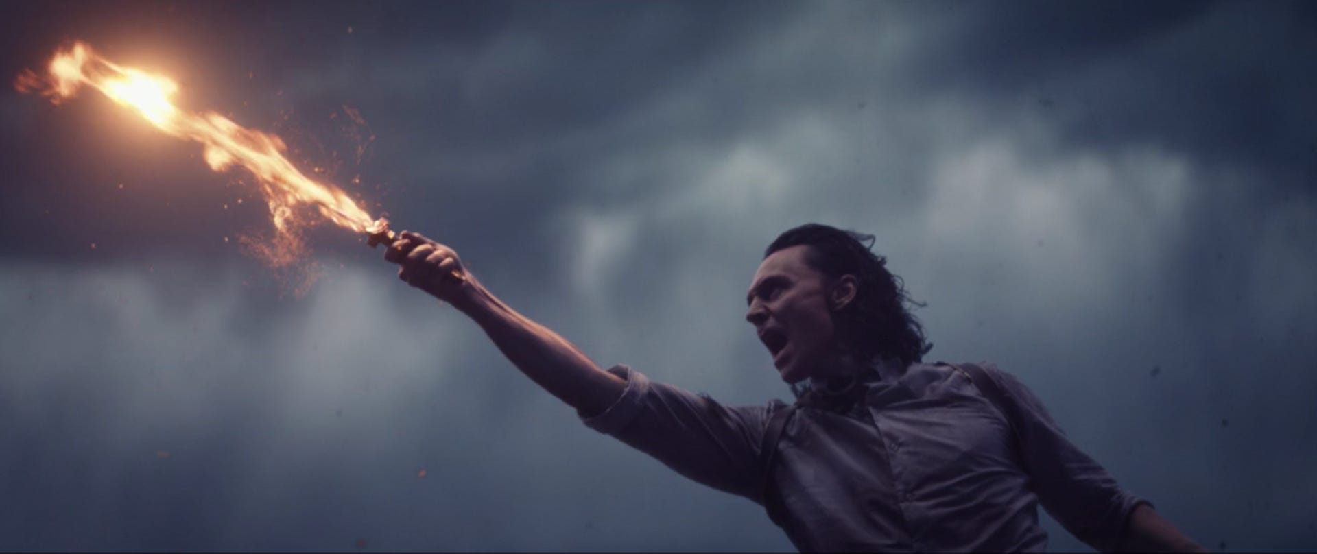 Loki with flaming sword