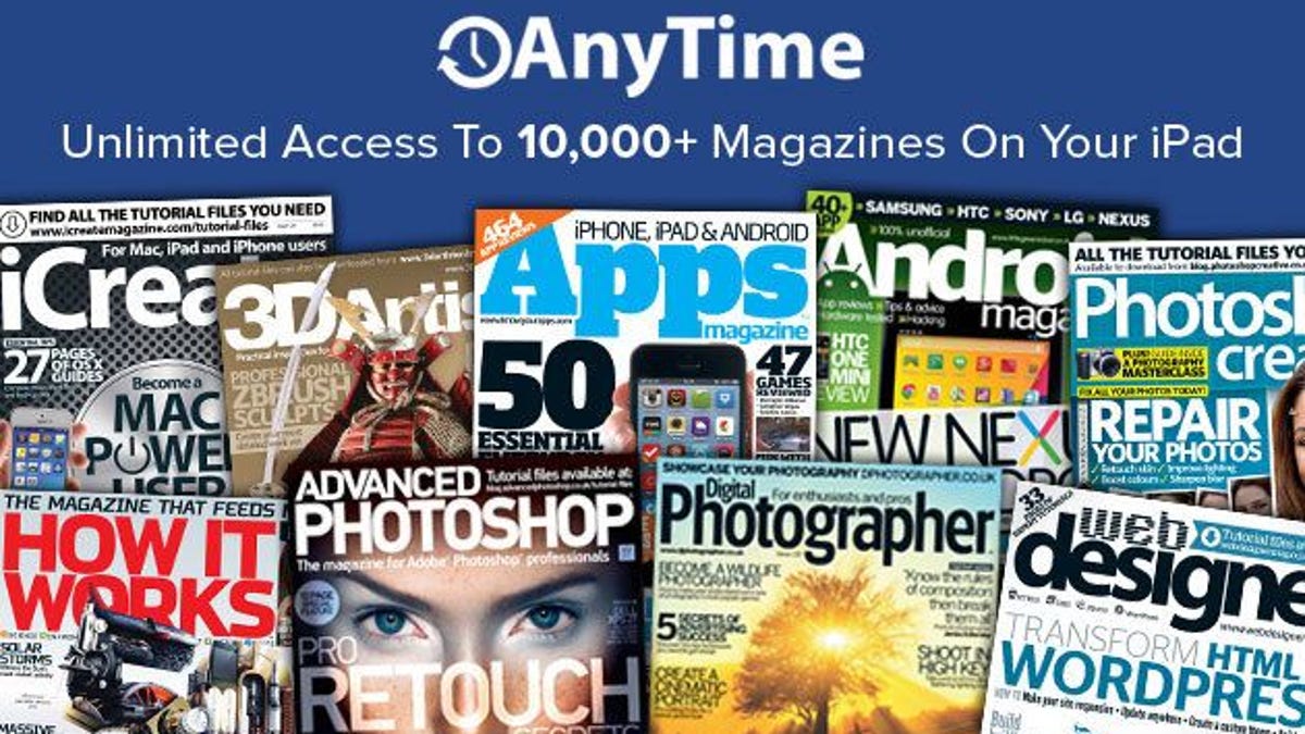 10,000+ magazines? Hmm, maybe it you count back issues. But AnyTime is still a neat way to read on your iPad, and for the next three months, it's free!