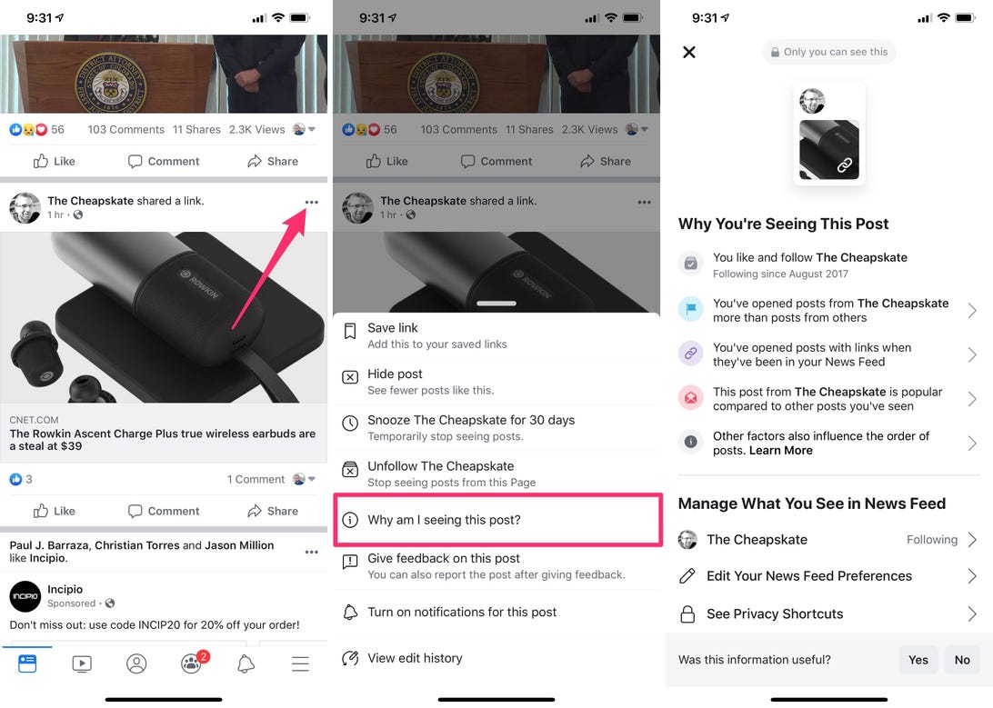 Use Facebook’s ‘Why am I seeing this post?’ feature to tame your newsfeed