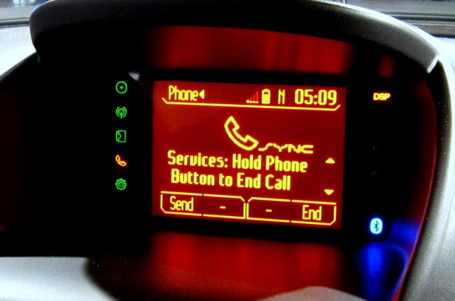 Ford Sync Services display