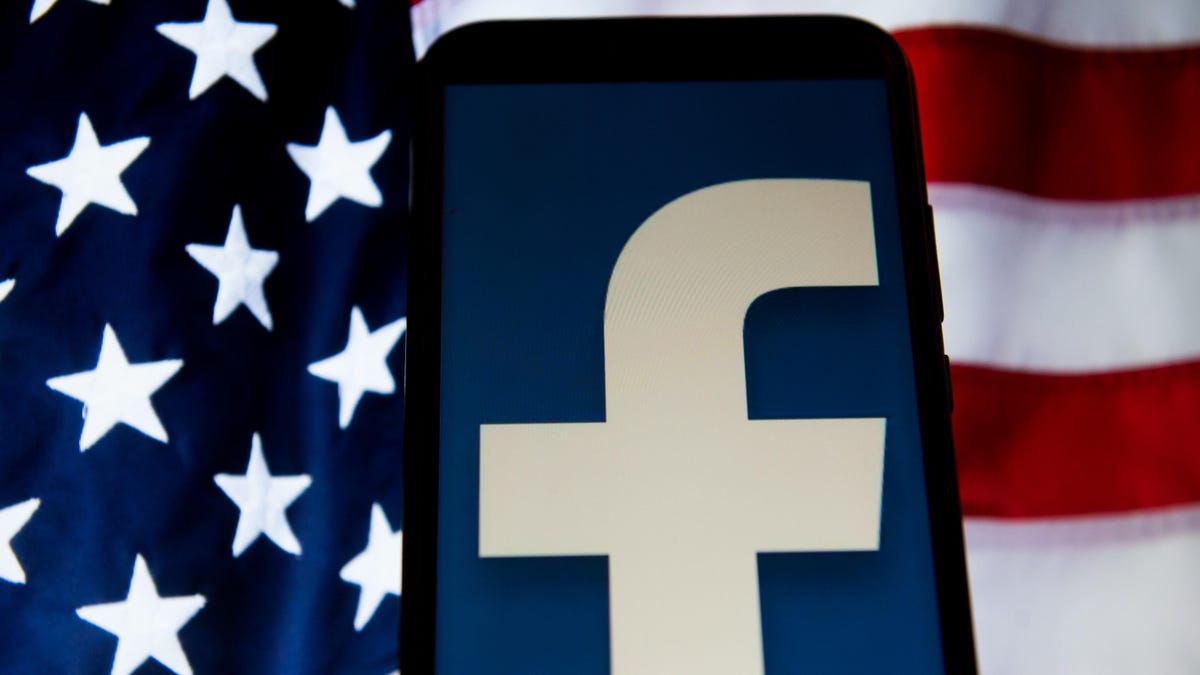 Facebook logo is seen on an Android mobile device with USA
