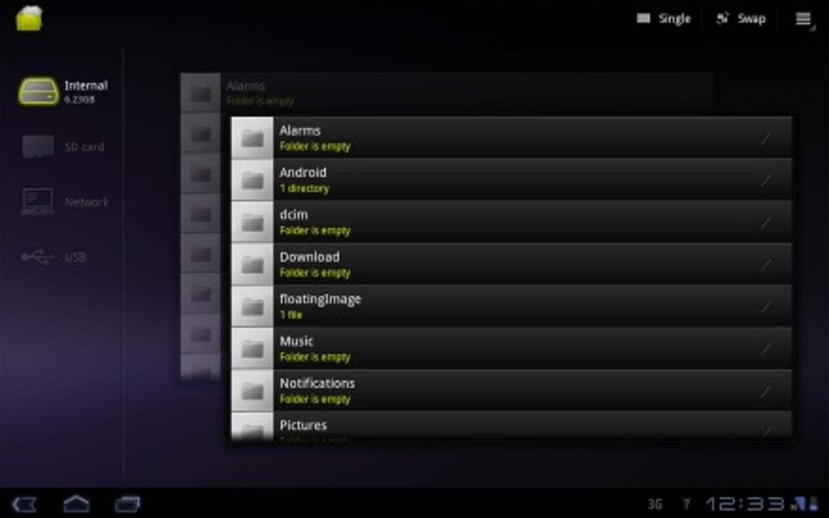 Archos 101 G9 file manager