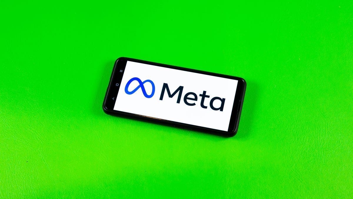 Meta logo on a phone screen