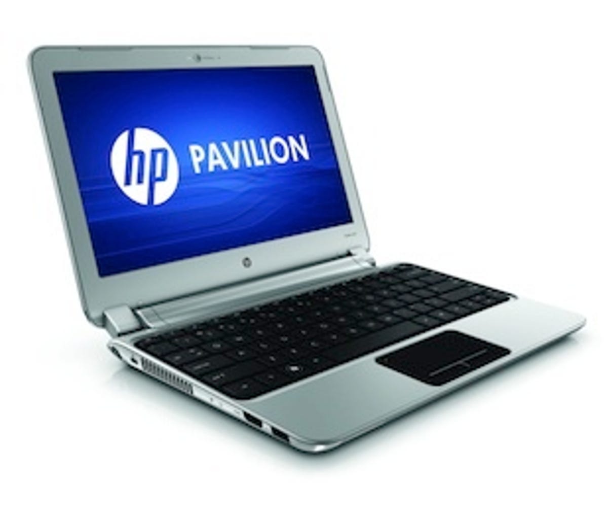HP's 3.5-pound dm1 uses an AMD 1.6GHz dual-core E350 chip that integrates Radeon HD 6310M graphics.