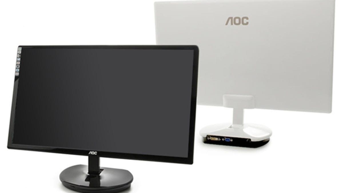 The AOC E2243 monitor is available in black or white.