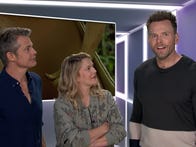 <p>In case you were wondering who hosts The Joel McHale Show with Joel McHale, it's actually co-hosted by Drew Barrymore and Timothy Olyphant.</p>