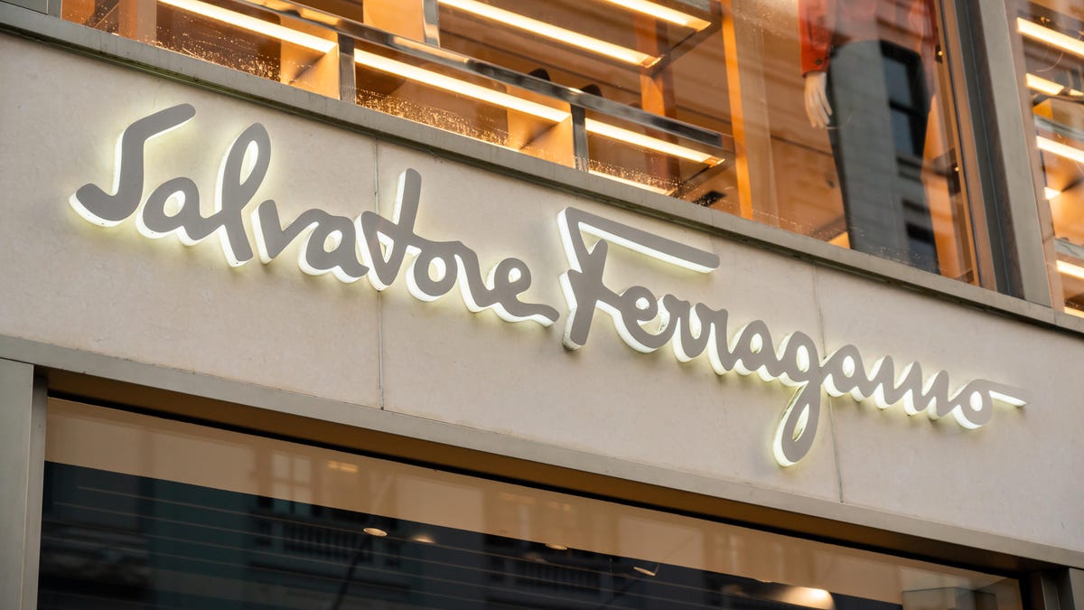 Salvatore Ferragamo logo seen above one of their retail stores