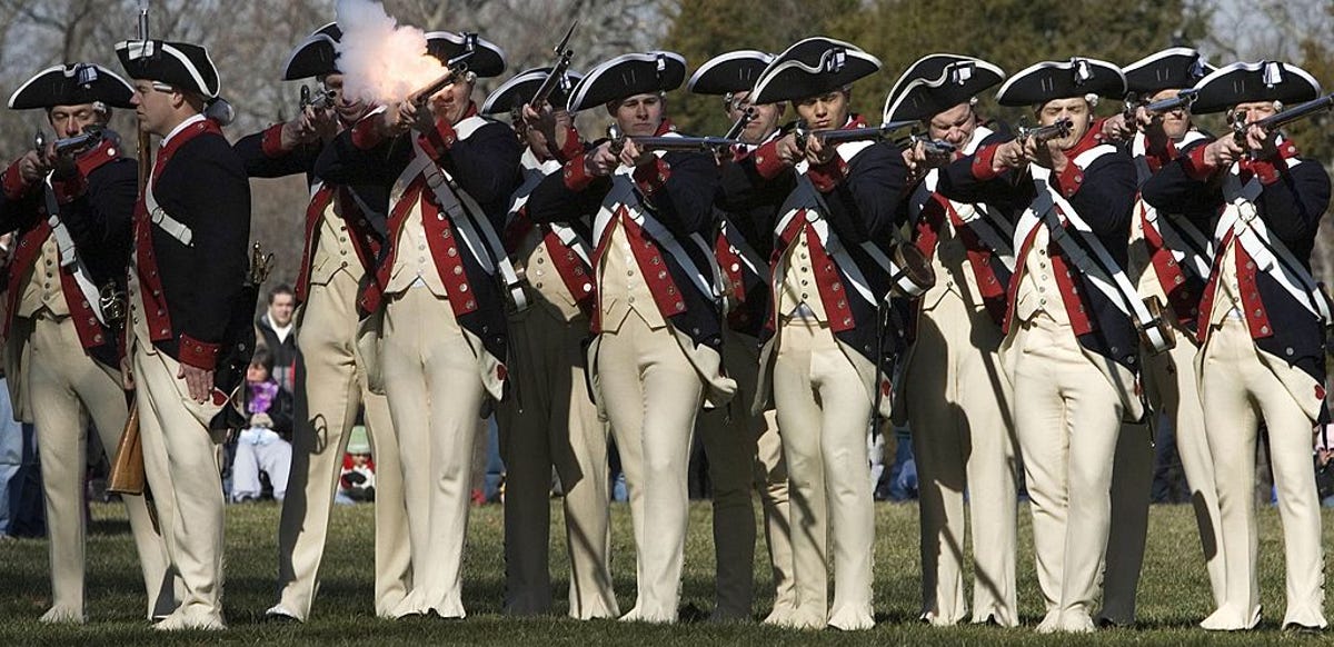 A historical reenactment from the Revolutionary on Presidents Day 2006