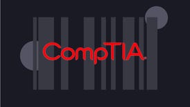The CompTIA logo from CompTIA.org is displayed against a black background.