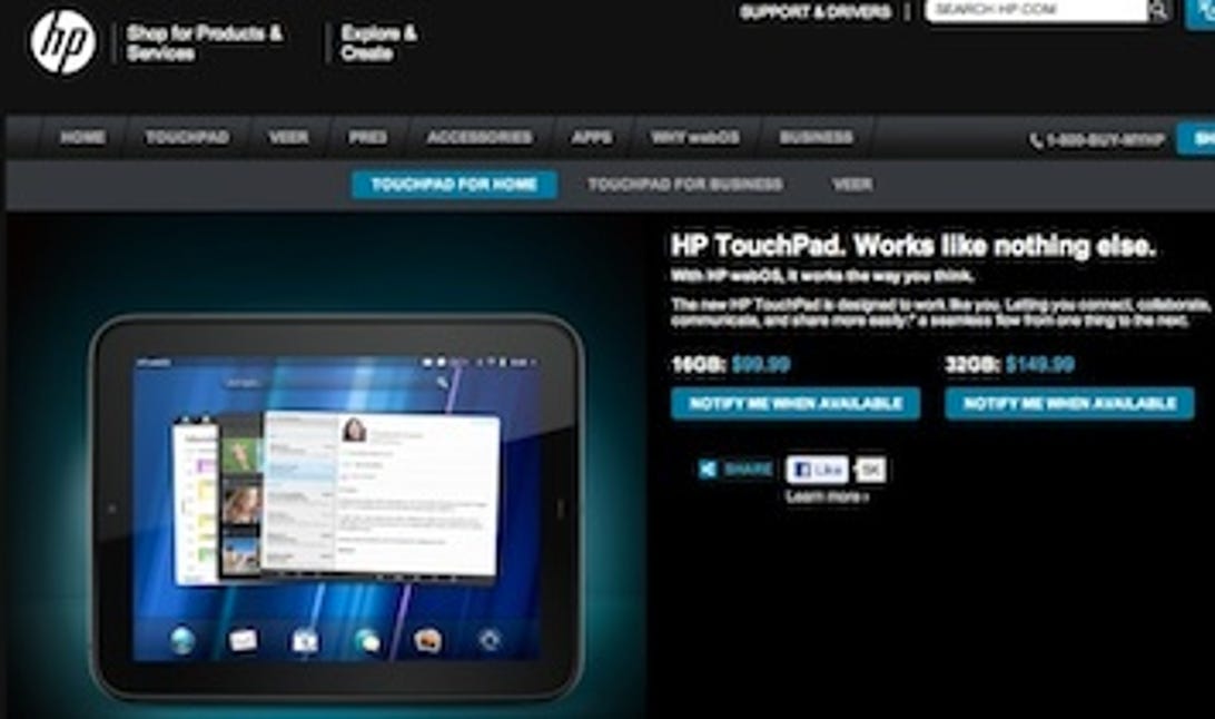 The TouchPad became a hot item when it was fire-saled by HP.