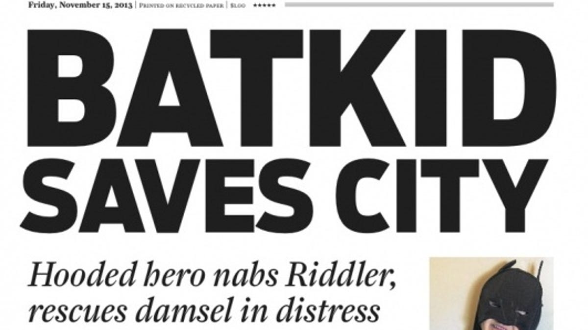 Batkid in the paper