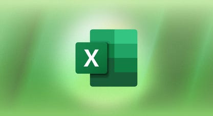 The Microsoft Excel logo against a green background.