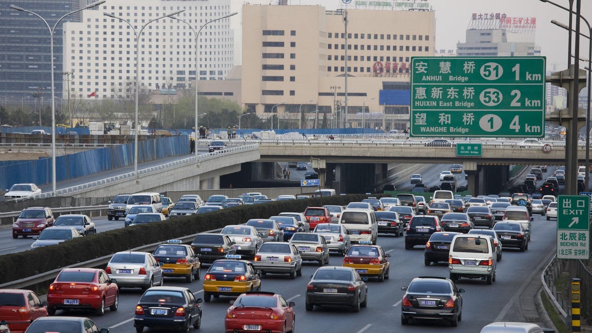 Traffic On Beijing Motorway, China