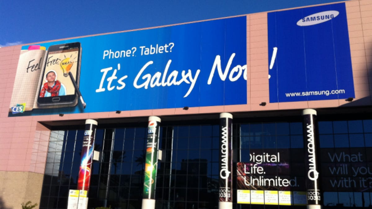 CES signage proclaims the Samsung Galaxy Note