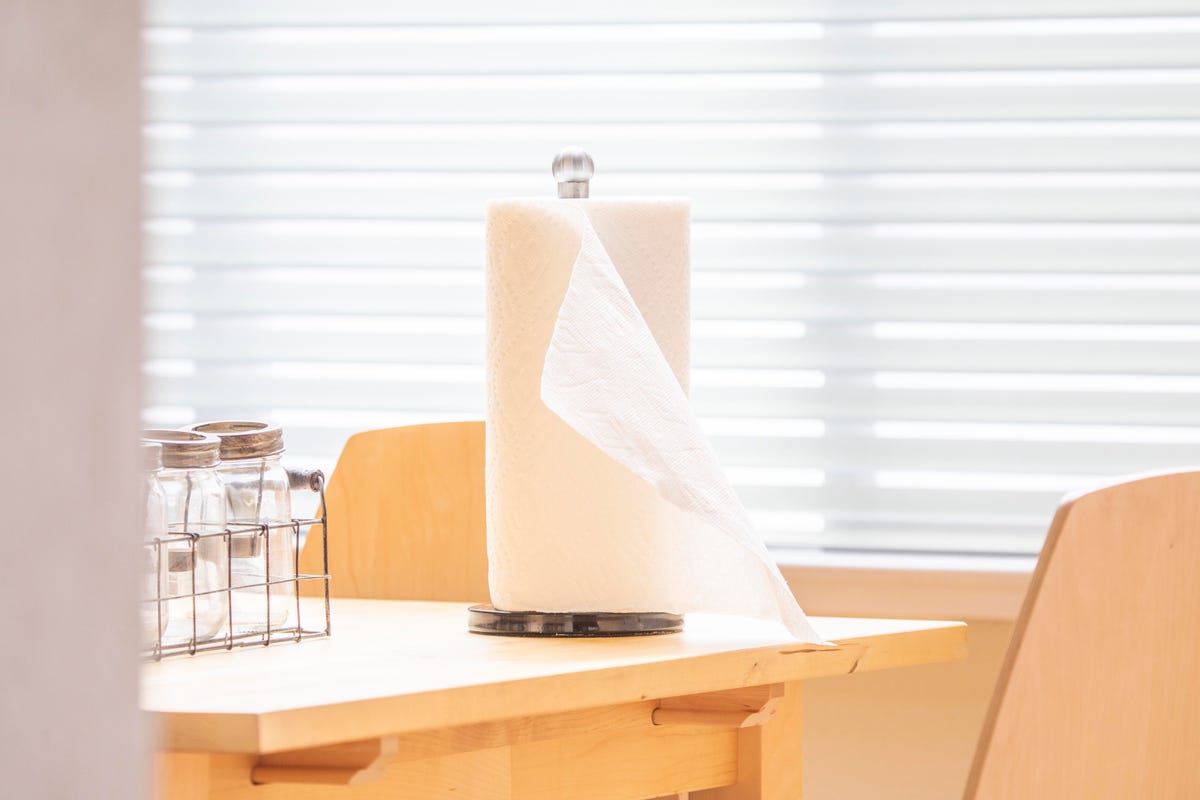 Paper towels on the table at home