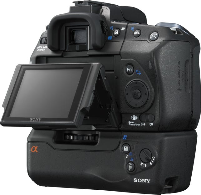 Sony Alpha DSLR-A350 with optional battery grip