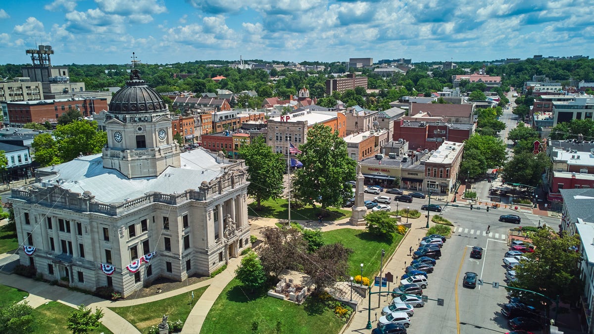 View of downtown Bloomington, Indiana