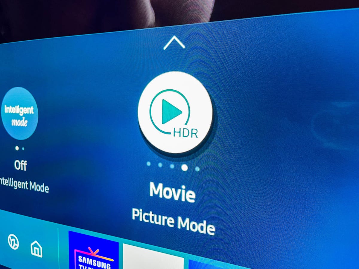 Picture Mode set to Movie on a TV screen