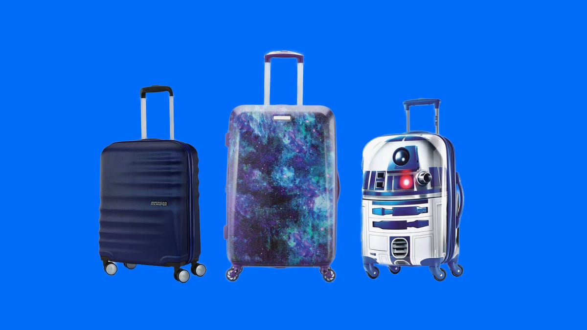 Luggage on a blue background