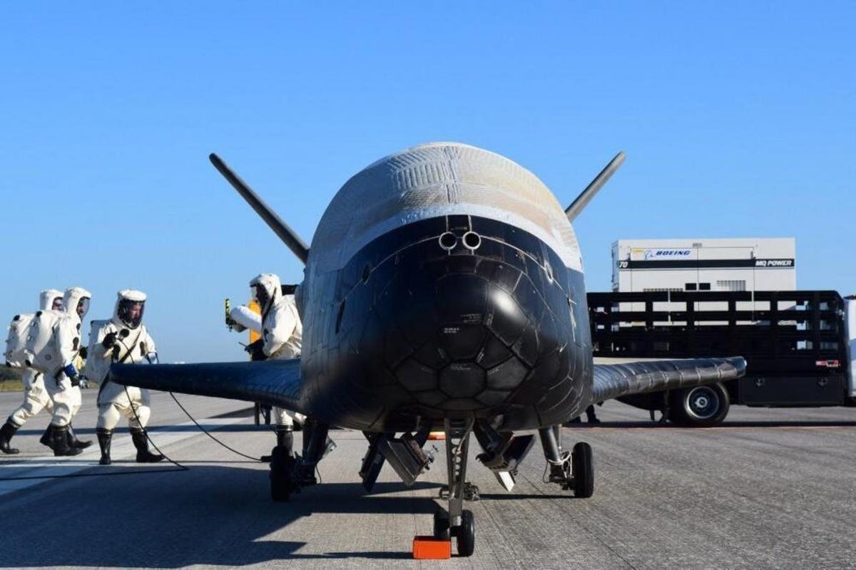 X-37B on NASA's shuttle landing runway
