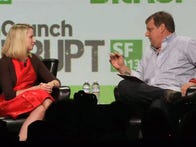 At TechCrunch Disrupt in San Francisco, Yahoo CEO Marissa Mayer explains how Yahoo is dealing with government surveillance requests, why she doesn't like phone passcodes, and what the heck happened with the new logo.