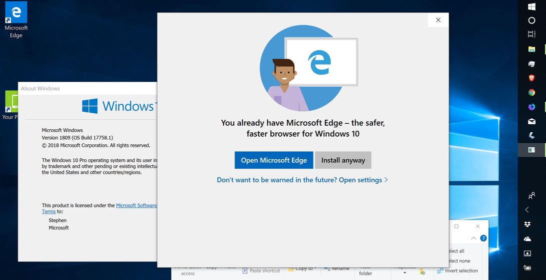 Windows derails Chrome, Firefox installation, promotes Microsoft Edge instead
