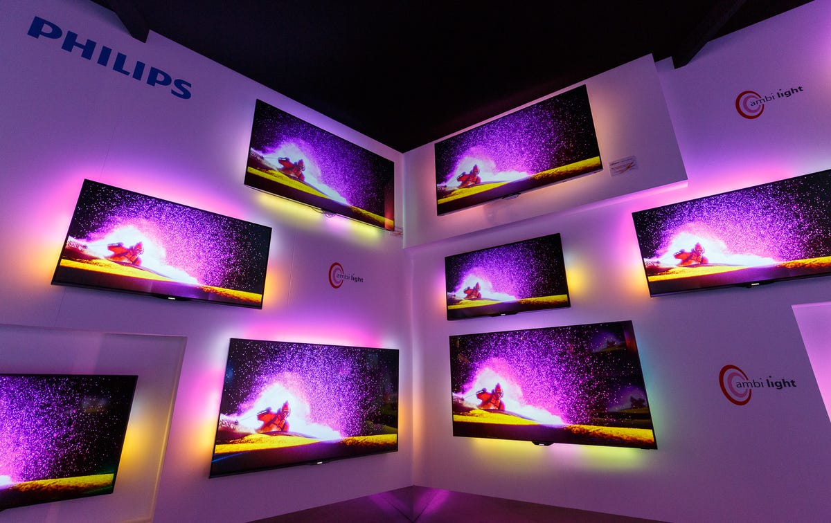 Philips' Ambilight technology uses LEDs to change the wall color behind a TV to hues matched to the TV image.