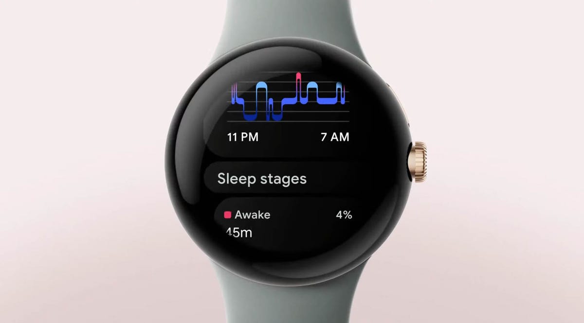 Google Pixel Watch showing sleep stages