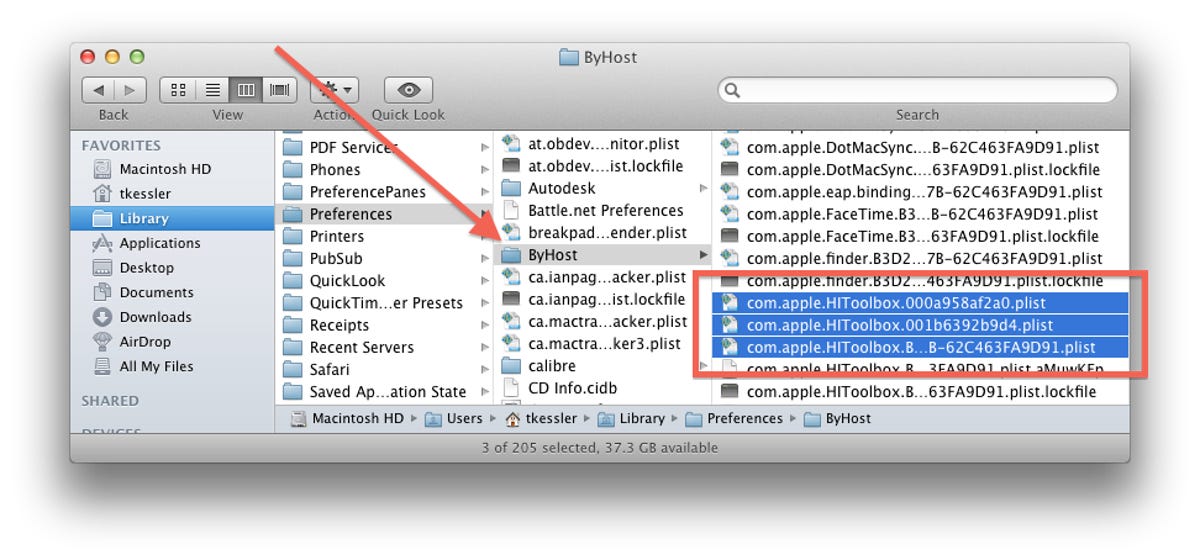 The OS X ByHost folder