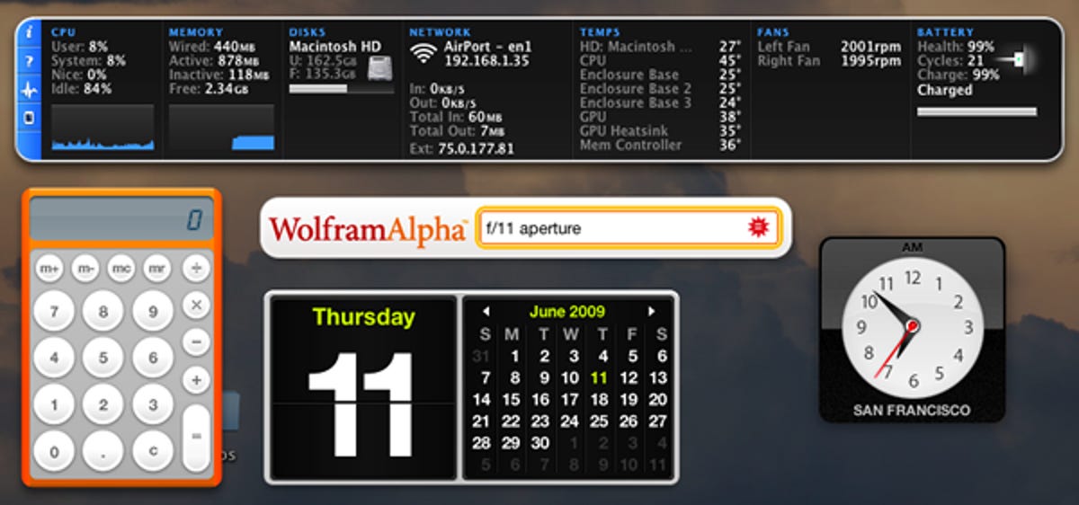Wolfram Alpha Mac widget