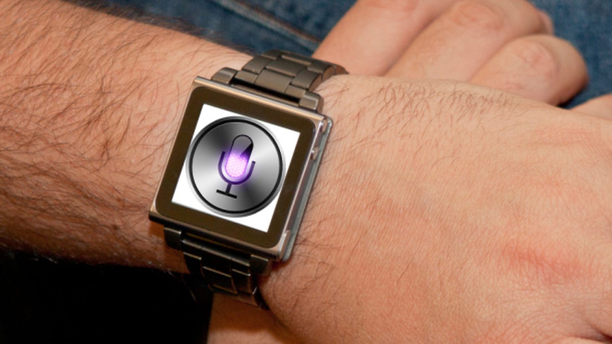A mockup showing what an Apple iWatch might look like.