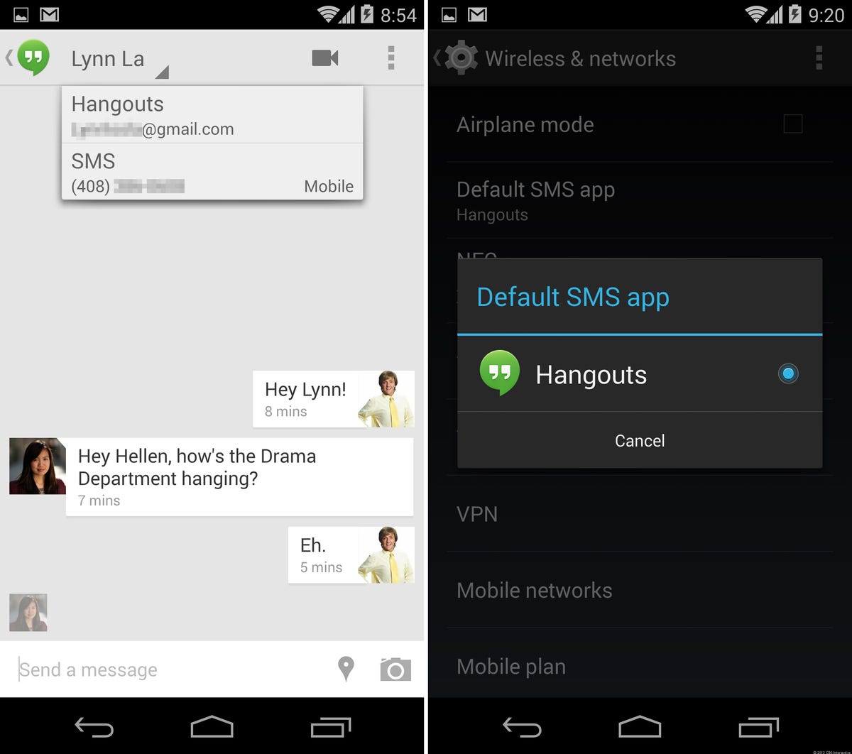 Google Nexus 5 (Hangouts and SMS)