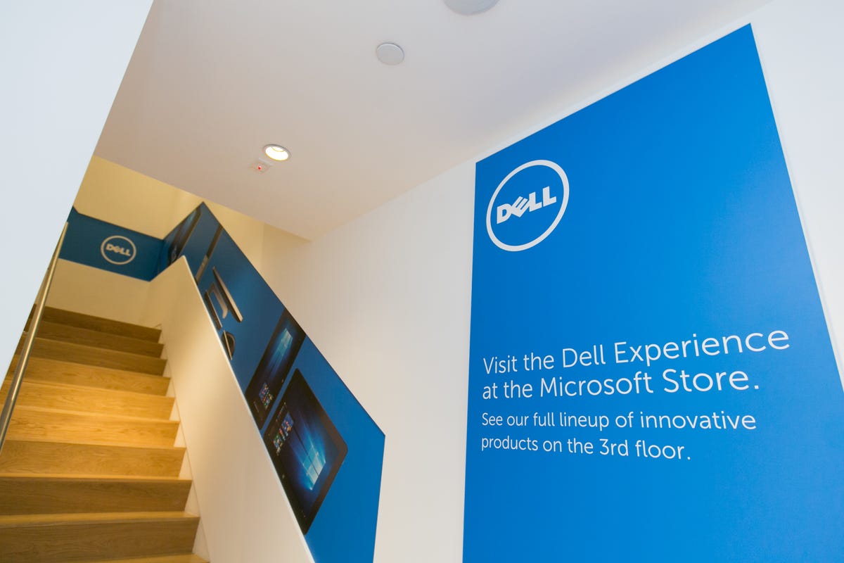 The store's retail space takes up only two floors, but Microsoft has also set up a Dell experience area for business customers to go up and check out the latest and greatest from Microsoft's partner.