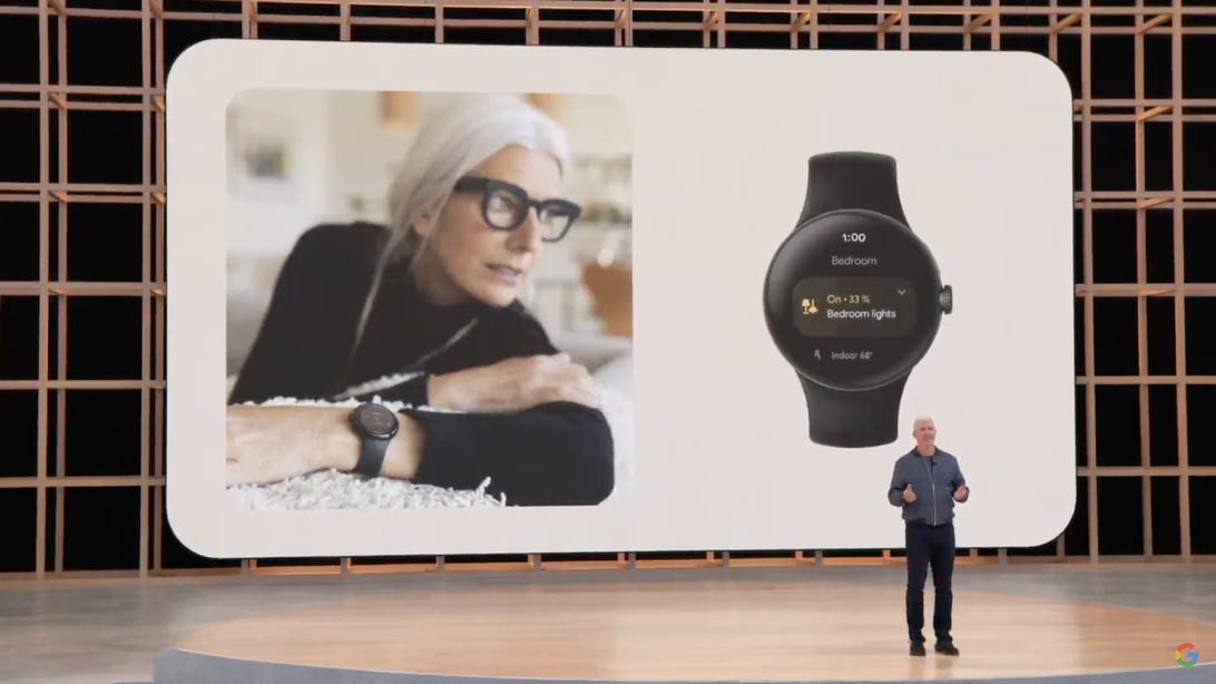 Rick Osterloh discussing Pixel Watch at I/O 2022