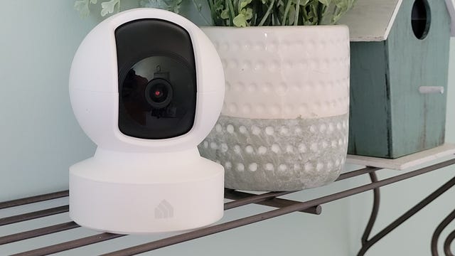 Kasa Indoor Camera on a shelf