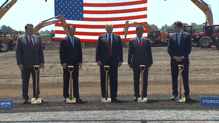 Foxconn breaks ground on first US factory