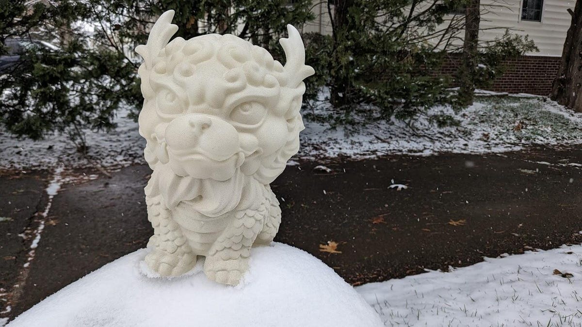 Chinese dragon in the snow