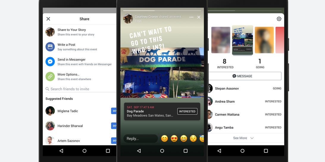 Facebook lets you share events in Stories