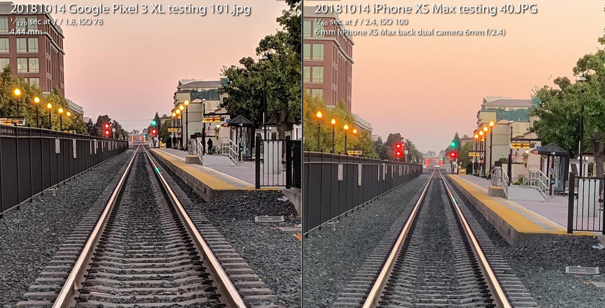 Pixel 3 vs iPhone XS at 2X zoom