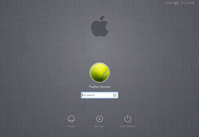 OS X Login Window