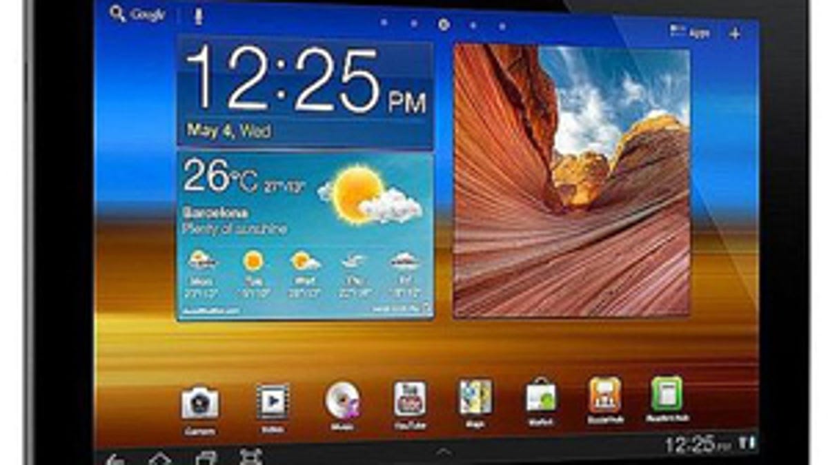 The Samsung Galaxy Tab 10.1.
