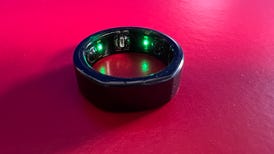 Oura 3 ring, with green LEDs lit on inside