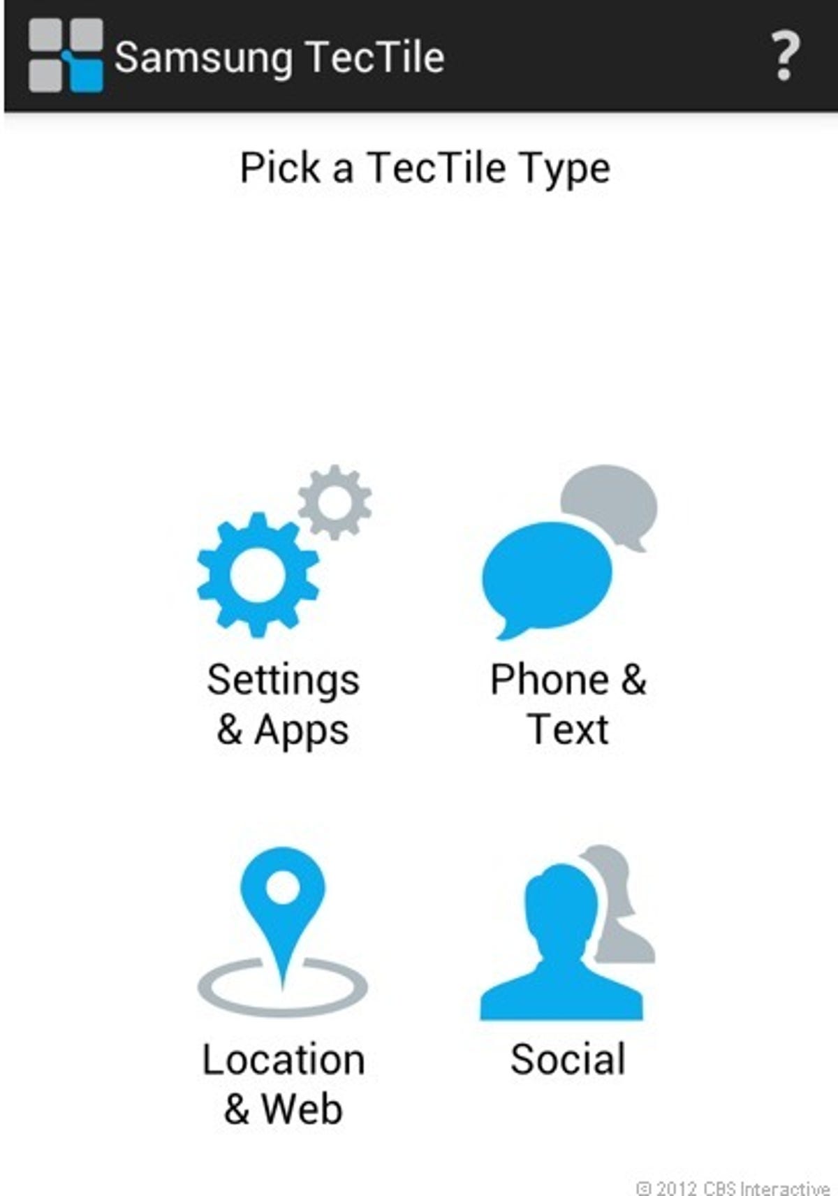 Samsung TecTiles app
