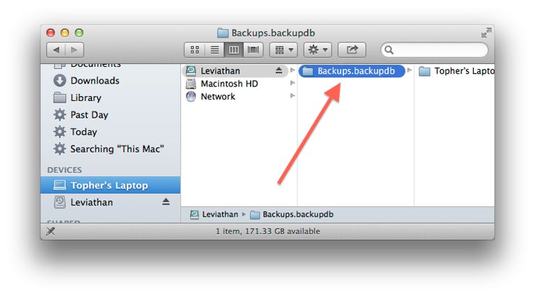 Backups.backupdb folder in Time Machine