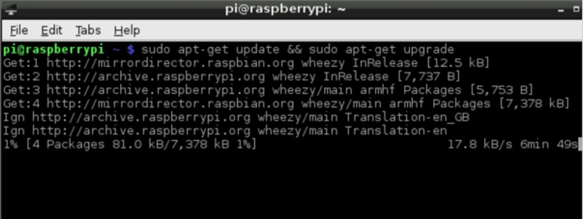 Raspberry Pi sudo update